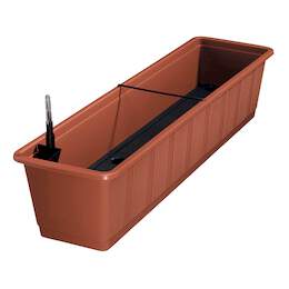 1273647 - Bew&auml;sserungs-Blumenkasten 80cm Aqua Green plus terracotta