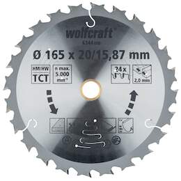 1275316 - Handkreiss&auml;geblatt HM f. Akku Z24, 165x1,8x15,87/20mm