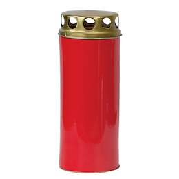 1263046 - Gedenkkerze Paperlight gro&szlig; rot Golddeckel DM 6,5cm H 16cm