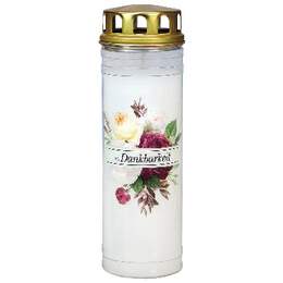 1275694 - Ewiglicht wei&szlig; mit Motiv "Rose/Dankbarkeit"