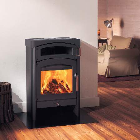 1222478 - Kaminofen Pallas Back SE m. Stahlmantel u. HMS