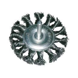 1033698 - Rundb&uuml;rste gezopft DM 75mm Schaft 6mm Stahldraht 0,50mm