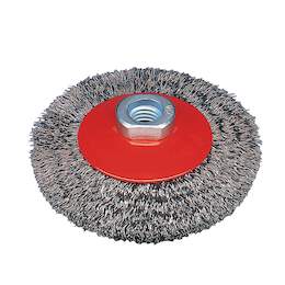 1033866 - Kegelb&uuml;rste gewellt M14 100mm DM 100mm Stahldraht 0,30mm