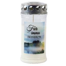 1286481 - Gedenk-Kerze klein "F&uuml;r imma im Herzn"
