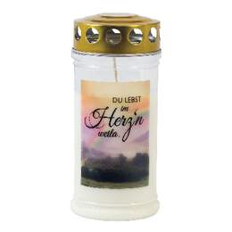 1286482 - Gedenk-Kerze klein "Du lebst im Herzn weita"