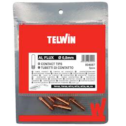 1284924 - Kontaktr&ouml;hrchen AL/FLUX 0,8mm 1 Pkg.=5 Stk.